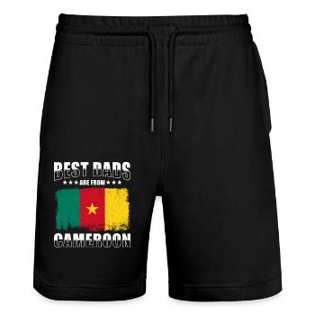 Kamerun Vater - Stanley/Stella Unisex Bio Joggingshorts Trainer  - Schwarz - Vorne - Nik (191cm) & Marisol (170cm)