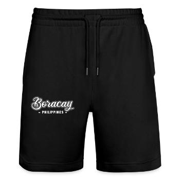 Vintage Holiday Trip Boracay Philippines Asia - Stanley/Stella Trainer Unisex Organic Jogging Shorts - black - Front - Nik (191cm) & Marisol (170cm)