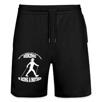 Randonnée Mama Alpinisme Mère Escalade Bloc - Short de jogging bio TRAINER Stanley/Stella unisexe - noir - Devant - Nik (191cm) & Marisol (170cm)