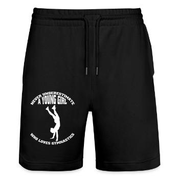 Gymnastique Filles Gymnastique Gymnastique Gymnastique Au Sol - Short de jogging bio TRAINER Stanley/Stella unisexe - noir - Devant - Nik (191cm) & Marisol (170cm)