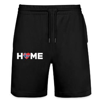 Norway Home Norway Flag Norway Love - Stanley/Stella Trainer Unisex Organic Jogging Shorts - black - Front - Nik (191cm) & Marisol (170cm)