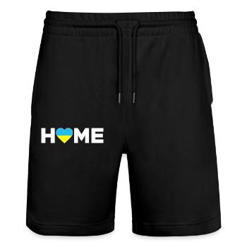 Ukraine Home Ukraine Flag Ukraine Love - Stanley/Stella Trainer Unisex Organic Jogging Shorts - black - Front - Nik (191cm) & Marisol (170cm)