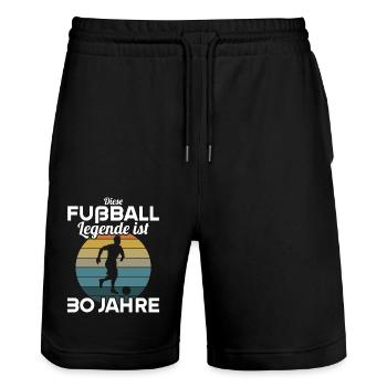 Diese Fußball Legende ist 30 Jahre 30 Geburtstag - Stanley/Stella Unisex Bio Joggingshorts Trainer  - Schwarz - Vorne - Nik (191cm) & Marisol (170cm)