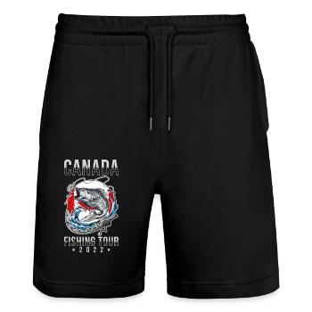 Excursion de pêche Canada 2022 - Short de jogging bio TRAINER Stanley/Stella unisexe - noir - Devant - Nik (191cm) & Marisol (170cm)