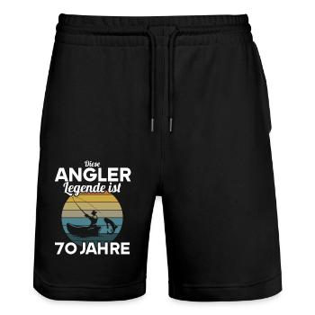 Diese Angler Legende ist 70 Jahre 70 Geburtstag - Stanley/Stella Unisex Bio Joggingshorts Trainer  - Schwarz - Vorne - Nik (191cm) & Marisol (170cm)