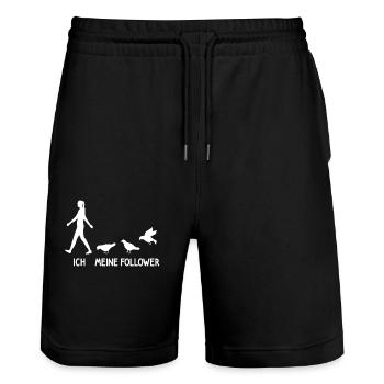Ich Meine Follower Tauben Züchter Tauben Vogel - Stanley/Stella Unisex Bio Joggingshorts Trainer  - Schwarz - Vorne - Nik (191cm) & Marisol (170cm)