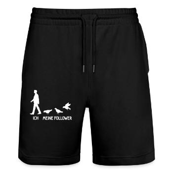 Ich Meine Follower Tauben Züchter Tauben Vogel - Stanley/Stella Unisex Bio Joggingshorts Trainer  - Schwarz - Vorne - Nik (191cm) & Marisol (170cm)