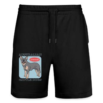 Australian Cattle Dog | Hundebesitzer Geschenk - Stanley/Stella Unisex Bio Joggingshorts Trainer  - Schwarz - Vorne - Nik (191cm) & Marisol (170cm)