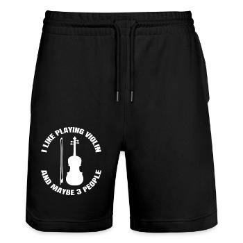 Orchestre de violon Joueur de violon Musique Violon - Short de jogging bio TRAINER Stanley/Stella unisexe - noir - Devant - Nik (191cm) & Marisol (170cm)
