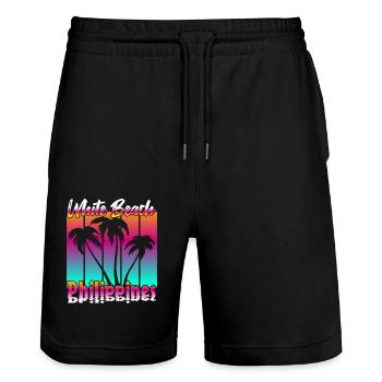 Vintage White Beach Philippines - Short de jogging bio TRAINER Stanley/Stella unisexe - noir - Devant - Nik (191cm) & Marisol (170cm)