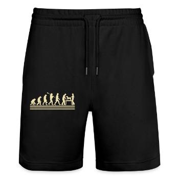 Veterinary development - Stanley/Stella Trainer Unisex Organic Jogging Shorts - black - Front - Nik (191cm) & Marisol (170cm)
