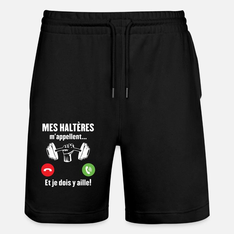 Les haltères musculation m'appellent - Short de jogging bio TRAINER Stanley/Stella unisexe - noir
