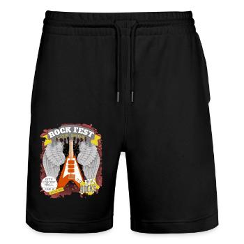 Rock Concert, Rock Fest, Rock Festival, Poster - Stanley/Stella Trainer Unisex Organic Jogging Shorts - black - Front - Nik (191cm) & Marisol (170cm)