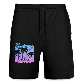 Zihuatanejo Mexico - Stanley/Stella Unisex Bio Joggingshorts Trainer  - Schwarz - Vorne - Nik (191cm) & Marisol (170cm)