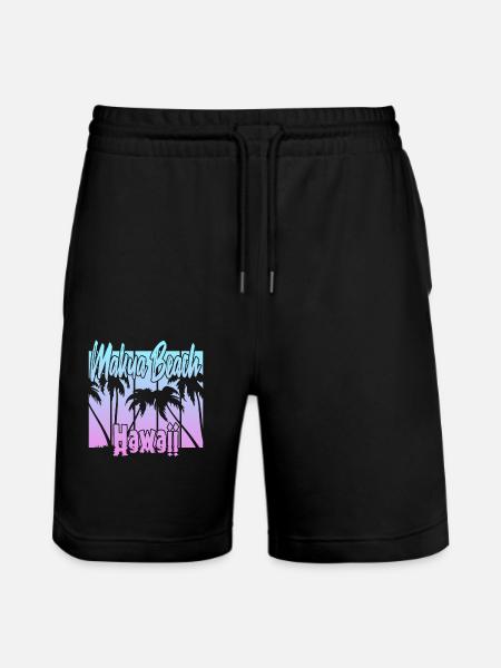 Makua Beach Hawaii - Stanley/Stella Trainer Unisex Organic Jogging Shorts - black