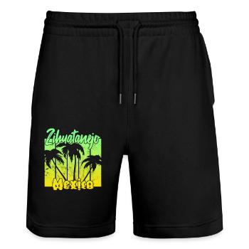 Zihuatanejo Mexico - Stanley/Stella Unisex Bio Joggingshorts Trainer  - Schwarz - Vorne - Nik (191cm) & Marisol (170cm)
