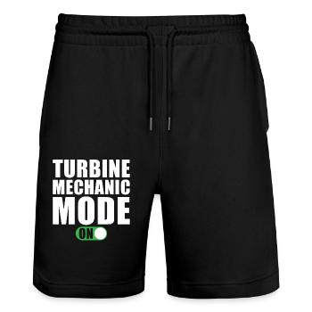 Wind turbine mechanic - Stanley/Stella Trainer Unisex Organic Jogging Shorts - black - Front - Nik (191cm) & Marisol (170cm)