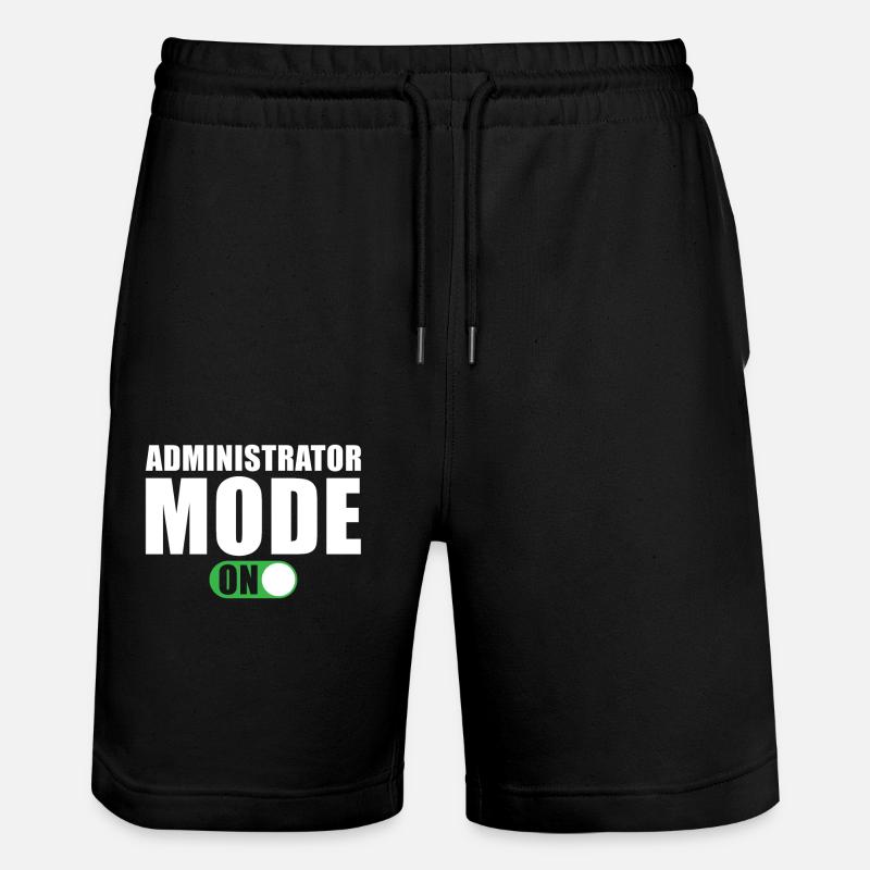 Administrator Mode On - Stanley/Stella Trainer Unisex Organic Jogging Shorts - black