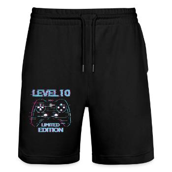 Birthday Level 10 Gaming Limited Edition Gamer - Stanley/Stella Trainer Unisex Organic Jogging Shorts - black - Front - Nik (191cm) & Marisol (170cm)