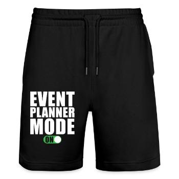 Event Planer Modus Ein - Stanley/Stella Unisex Bio Joggingshorts Trainer  - Schwarz - Vorne - Nik (191cm) & Marisol (170cm)