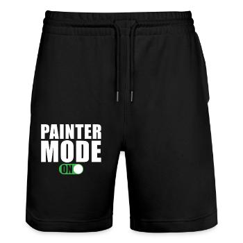 Maler Modus Ein Maler und Lackierer - Stanley/Stella Unisex Bio Joggingshorts Trainer  - Schwarz - Vorne - Nik (191cm) & Marisol (170cm)