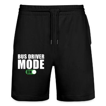 Busfahrer Modus Ein - Stanley/Stella Unisex Bio Joggingshorts Trainer  - Schwarz - Vorne - Nik (191cm) & Marisol (170cm)