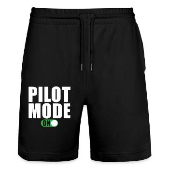 Pilot Modus Ein - Stanley/Stella Unisex Bio Joggingshorts Trainer  - Schwarz - Vorne - Nik (191cm) & Marisol (170cm)