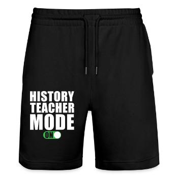 Geschichtslehrer Modus Ein - Stanley/Stella Unisex Bio Joggingshorts Trainer  - Schwarz - Vorne - Nik (191cm) & Marisol (170cm)