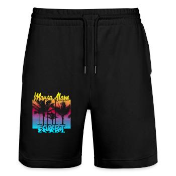 Marsa Alam Egypt - Stanley/Stella Unisex Bio Joggingshorts Trainer  - Schwarz - Vorne - Nik (191cm) & Marisol (170cm)