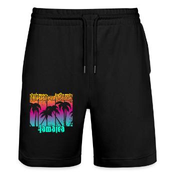 Winnifred Beach Jamaica - Stanley/Stella Unisex Bio Joggingshorts Trainer  - Schwarz - Vorne - Nik (191cm) & Marisol (170cm)
