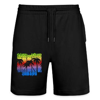 Winnifred Beach Jamaica - Stanley/Stella Unisex Bio Joggingshorts Trainer  - Schwarz - Vorne - Nik (191cm) & Marisol (170cm)