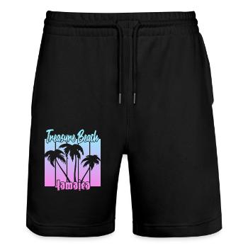 Treasure Beach Jamaica - Stanley/Stella Trainer Unisex Organic Jogging Shorts - black - Front - Nik (191cm) & Marisol (170cm)