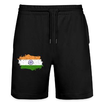 Annonces Flag Grunge Annonces Flag - Short de jogging bio TRAINER Stanley/Stella unisexe - noir - Devant - Nik (191cm) & Marisol (170cm)