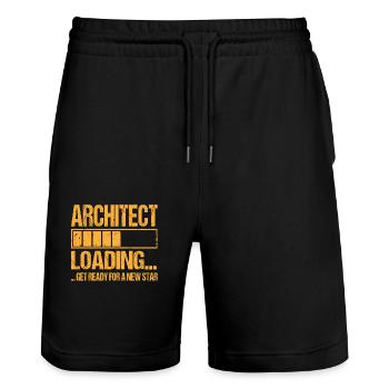 Architect loading Architect Training - Stanley/Stella Trainer Unisex Organic Jogging Shorts - black - Front - Nik (191cm) & Marisol (170cm)