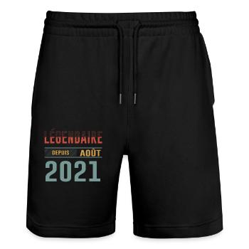Légendaire Depuis Août 2021 Anniversaire Cadeau - Short de jogging bio TRAINER Stanley/Stella unisexe - noir - Devant - Nik (191cm) & Marisol (170cm)
