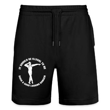 Tanzen Geschenk Tanzsport Hobby Tänzer Sport - Stanley/Stella Unisex Bio Joggingshorts Trainer  - Schwarz - Vorne - Nik (191cm) & Marisol (170cm)
