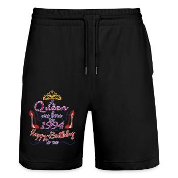 1994, Queen 30th Birthday For Women 30 Years Old - Stanley/Stella Trainer Unisex Organic Jogging Shorts - black - Front - Nik (191cm) & Marisol (170cm)