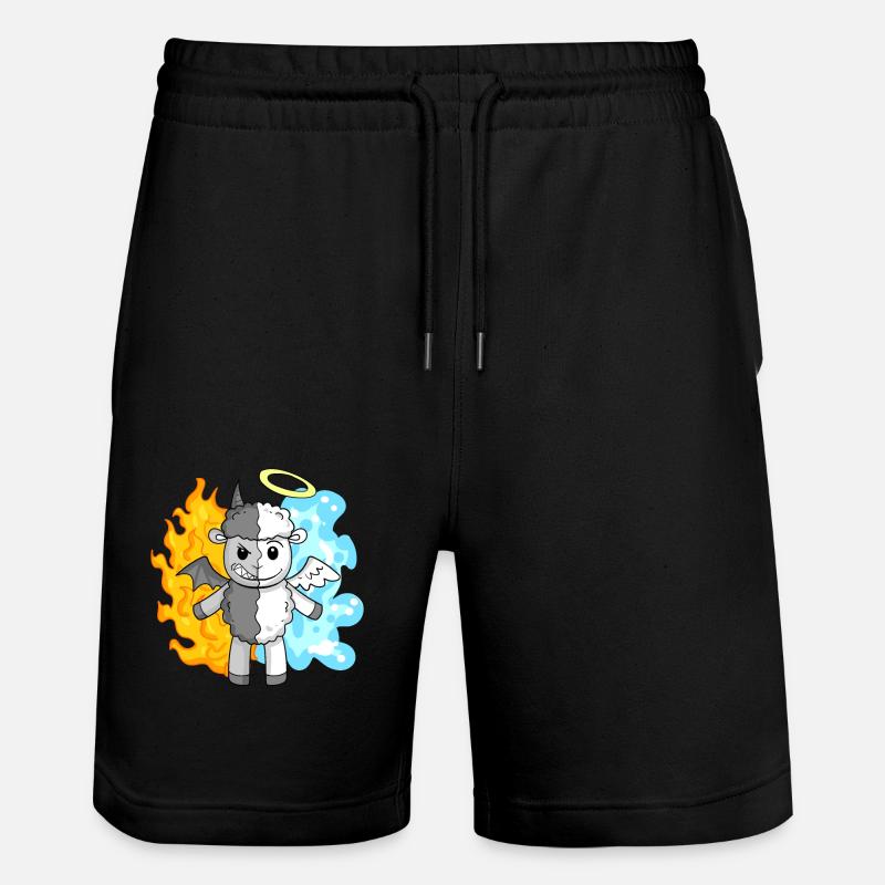 Moutons - Anges et Diables - Short de jogging bio TRAINER Stanley/Stella unisexe - noir