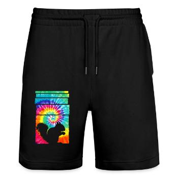 Eichhörnchen Hippie Tie Dye - Stanley/Stella Unisex Bio Joggingshorts Trainer  - Schwarz - Vorne - Nik (191cm) & Marisol (170cm)