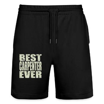 Best Craftsman ever Craftsman Gift - Stanley/Stella Trainer Unisex Organic Jogging Shorts - black - Front - Nik (191cm) & Marisol (170cm)
