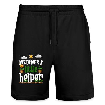 Assistante du jardinier | | d’anniversaire de la maternelle Enfants - Short de jogging bio TRAINER Stanley/Stella unisexe - noir - Devant - Nik (191cm) & Marisol (170cm)