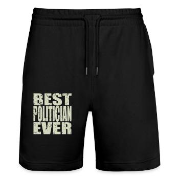 Best Politiker ever Politiker Geschenk - Stanley/Stella Unisex Bio Joggingshorts Trainer  - Schwarz - Vorne - Nik (191cm) & Marisol (170cm)