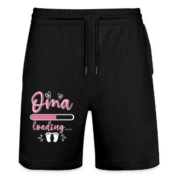 Oma 2023 loading Omi Gandma Oma - Stanley/Stella Unisex Bio Joggingshorts Trainer  - Schwarz - Vorne - Nik (191cm) & Marisol (170cm)