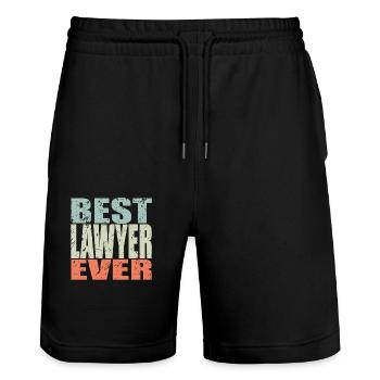Best Lawyer ever Lawyer Gift - Stanley/Stella Trainer Unisex Organic Jogging Shorts - black - Front - Nik (191cm) & Marisol (170cm)