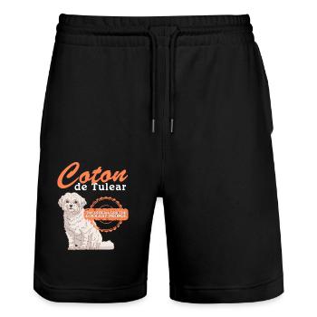 Coton de Tuléar Chiens | Cadeau de propriétaire de chien - Short de jogging bio TRAINER Stanley/Stella unisexe - noir - Devant - Nik (191cm) & Marisol (170cm)