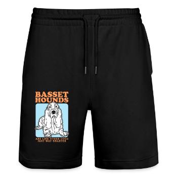 Basset Hound Dog Propriétaire Cadeau - Short de jogging bio TRAINER Stanley/Stella unisexe - noir - Devant - Nik (191cm) & Marisol (170cm)