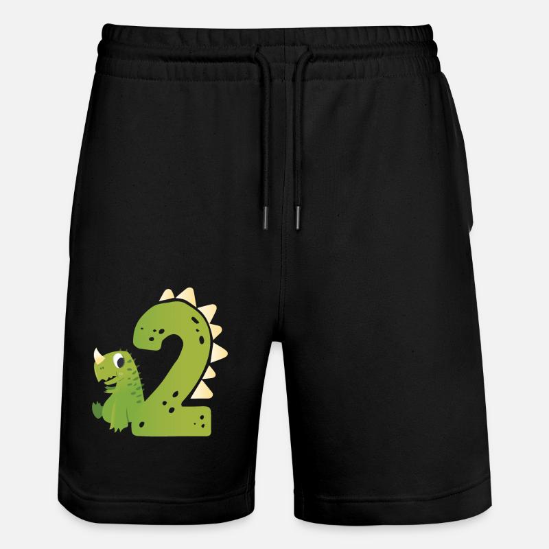 2ème anniversaire | | d’anniversaire de dinosaure - Short de jogging bio TRAINER Stanley/Stella unisexe - noir
