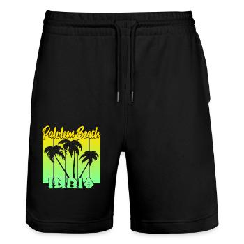 Palolem Beach India - Stanley/Stella Unisex Bio Joggingshorts Trainer  - Schwarz - Vorne - Nik (191cm) & Marisol (170cm)