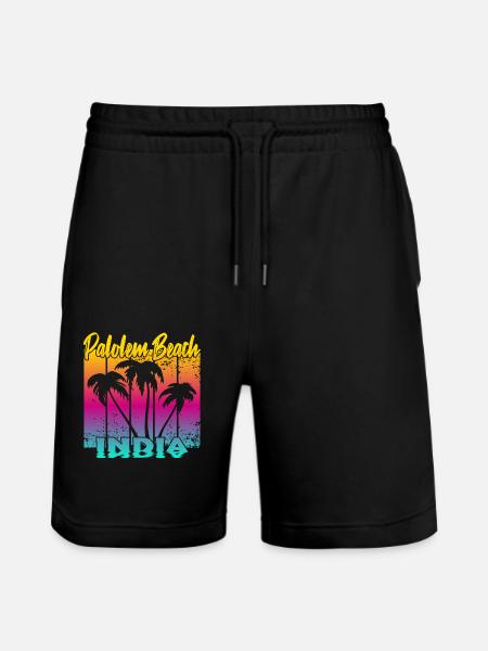 Palolem Beach India - Stanley/Stella Unisex Bio Joggingshorts Trainer - Schwarz