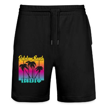 Palolem Beach India - Stanley/Stella Unisex Bio Joggingshorts Trainer  - Schwarz - Vorne - Nik (191cm) & Marisol (170cm)